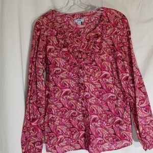 Izod "L" cotton button blouse